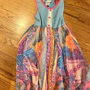 Jona Michelle Blue, Pink & Orange Paisley Print Girls Dress